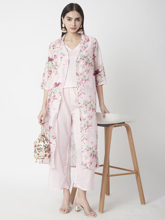 Women Chanderi Printed Kurta And Palazzo Set