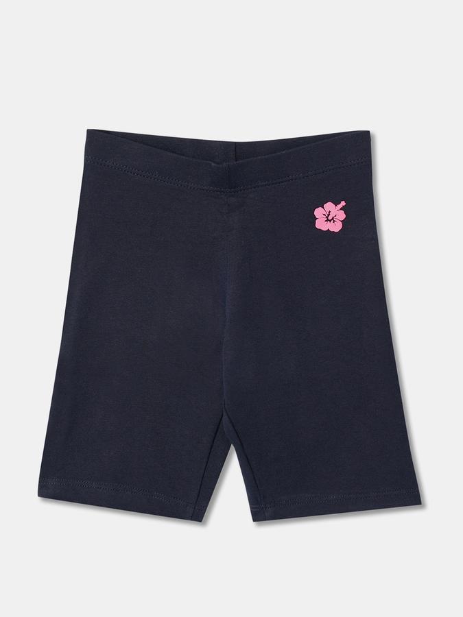 Girls Cotton Blend Slim Fit Elastic Waist Clean Hem Shorts