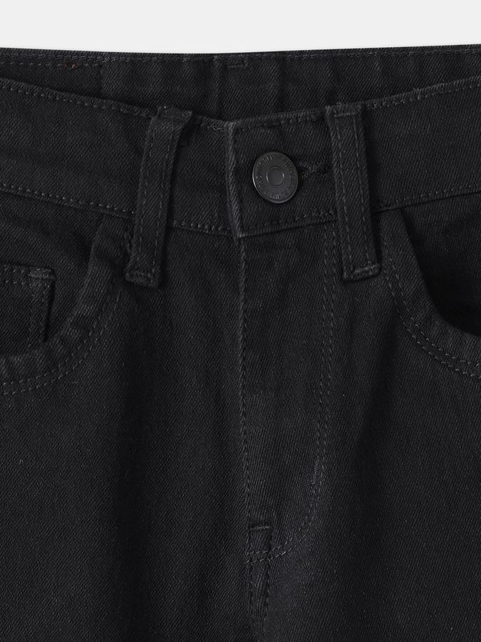 Boys Blend Regular Fit Mid Waist Solid Jeans