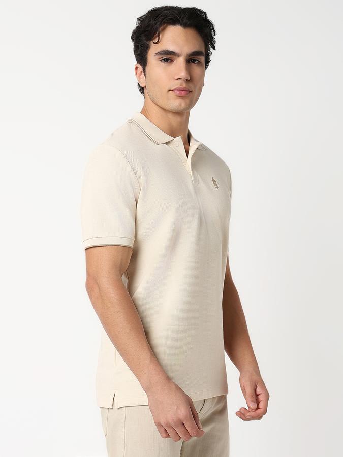 Self Design Men Peter Pan Collar T-Shirt image number 1