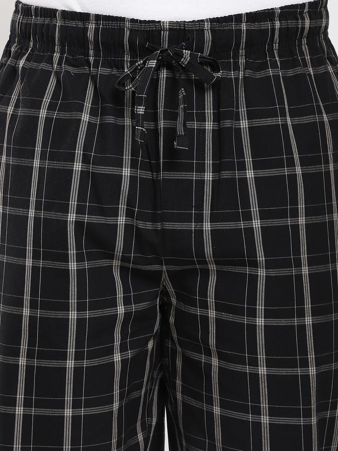 Men Cotton Relaxed Fit Drawstring Waist Plaid Pajama Pants