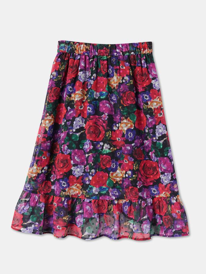 Girls Micro Print Flared Skirt data-index=