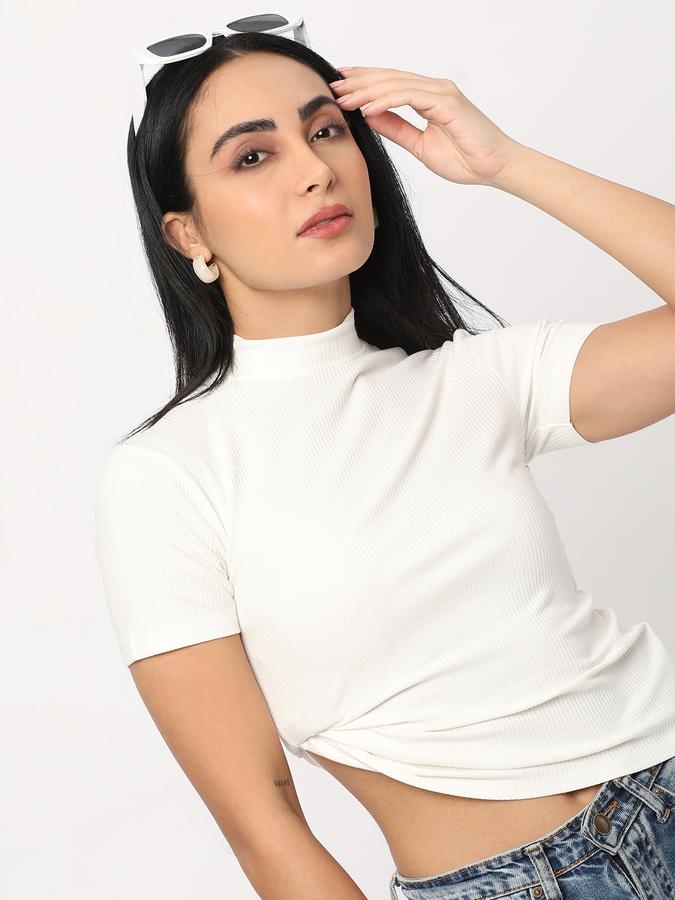 Women Ribbed Slim Fit Top image number 0