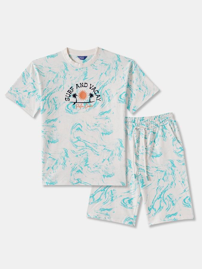 Boys Graphic T-shirt with Shorts Fashion Set