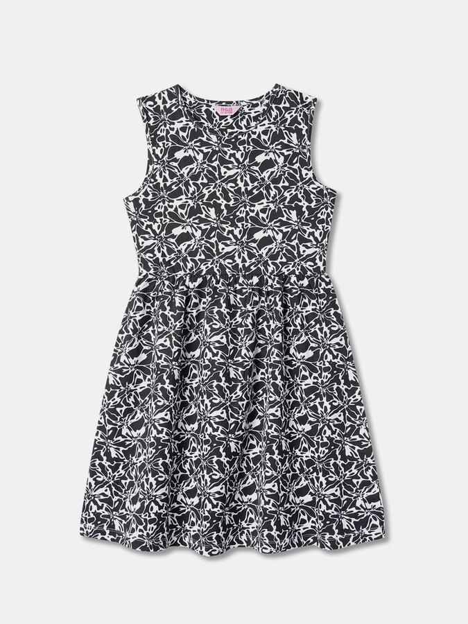 Girls Printed Fit & Flare Dress 