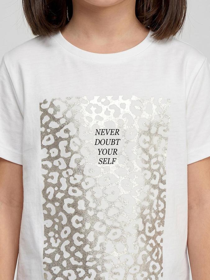 R&B White Girls Printed Short Sleeves Tshirt