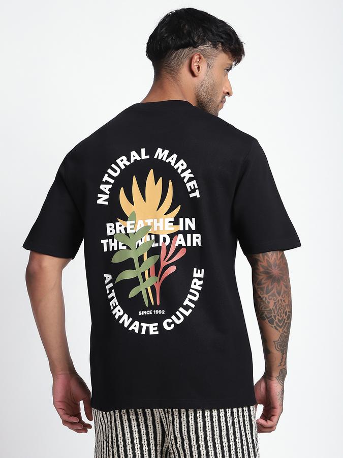 R&B Men's Black Printed T-Shirt