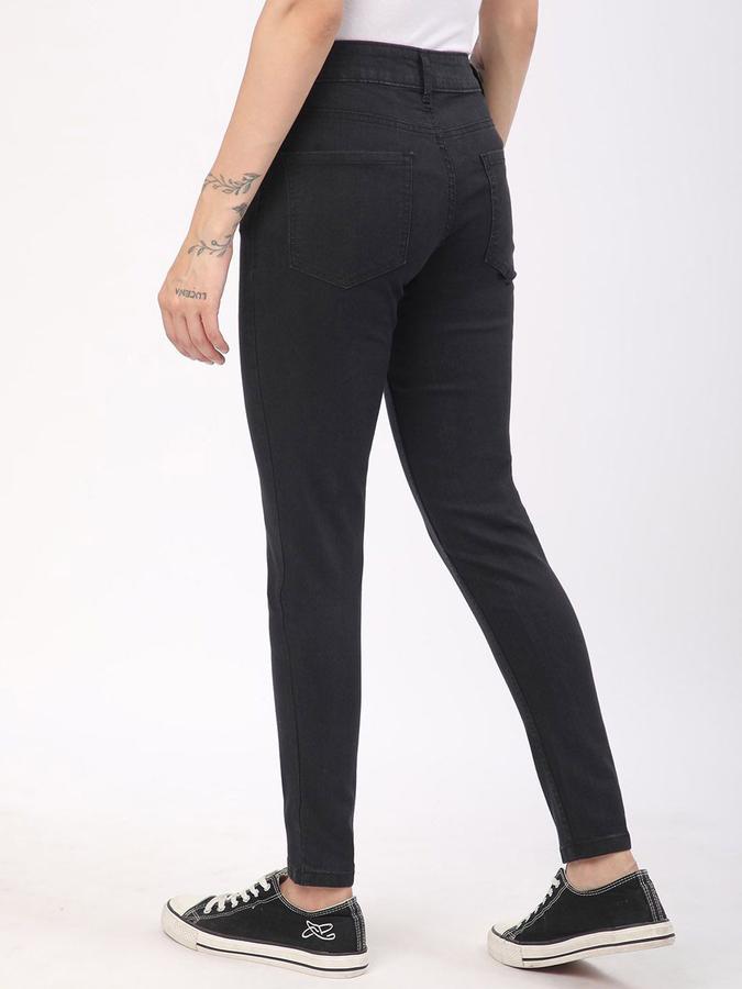 R&B Women Black Skinny Fit Mid-Rise Jeans