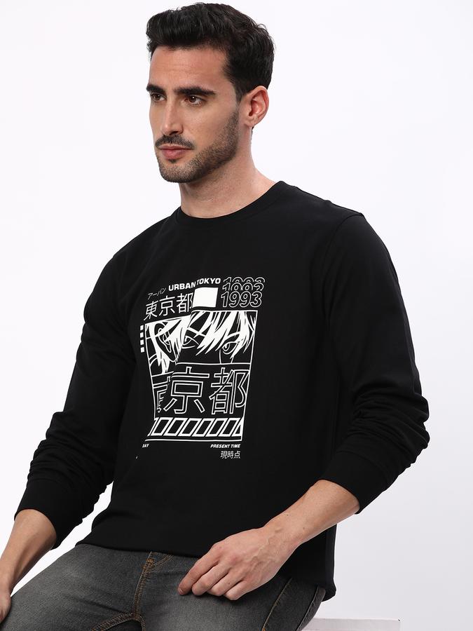 Men Regular Fit Typographic Print Round-Neck Sweatshirt image number 0