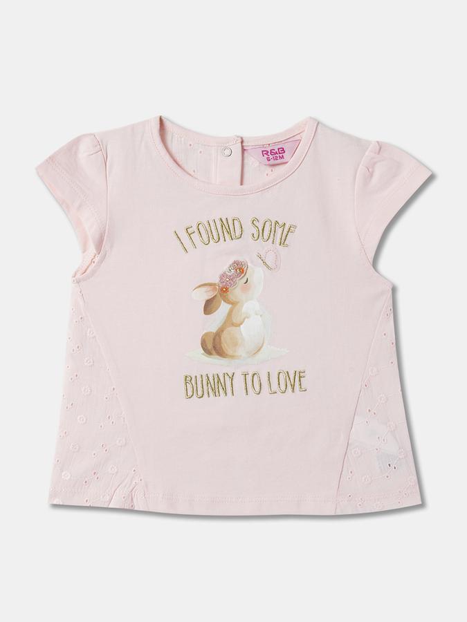 Girls Typographic Print Round-Neck Top image number 0