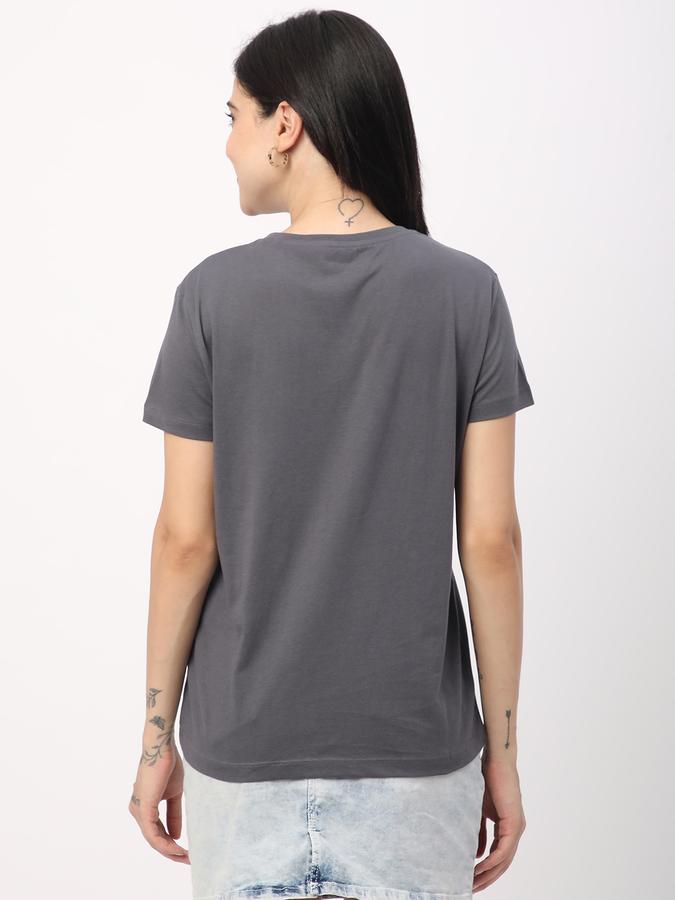 Women Cotton Regular Fit Crew Neck Graphic T-shirt