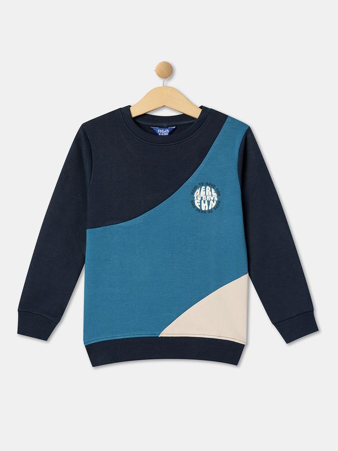 Boys Colourblock Round-Neck T-Shirt & Pants Set image number 2