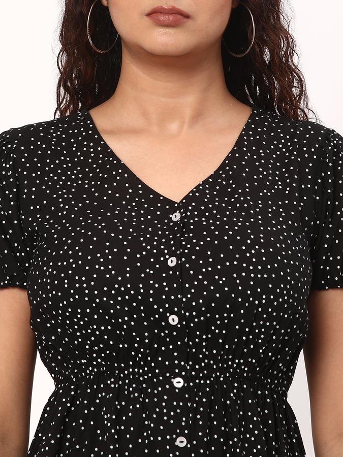 Women Micro Print A-Line Dress image number 3