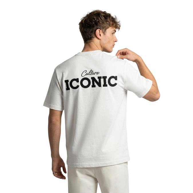 R&B Men White Cotton Printed Round Neck T-Shirt