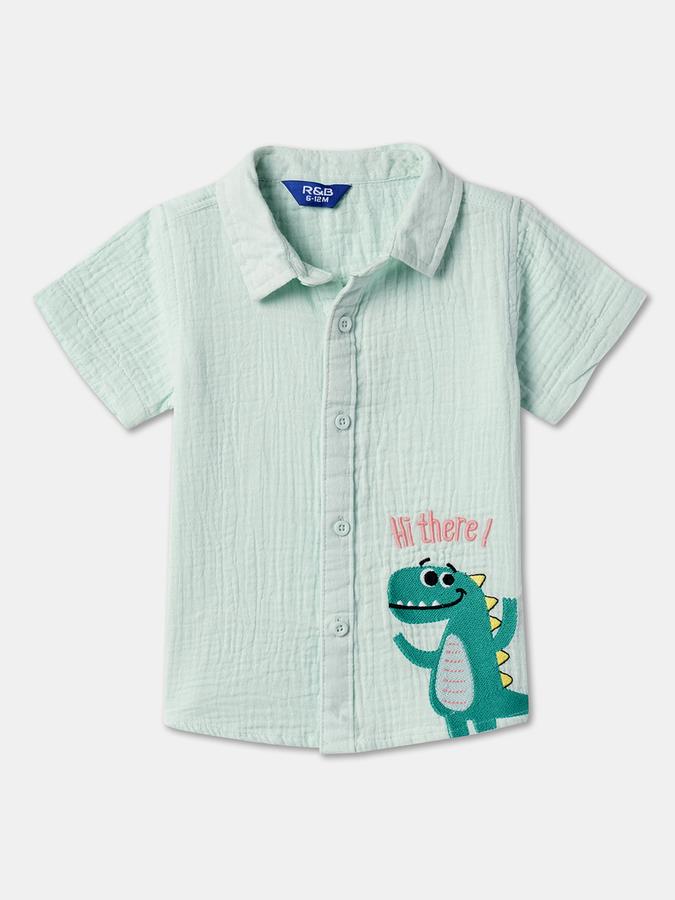 Boys Typographic Print Relaxed Fit Shirt image number 0