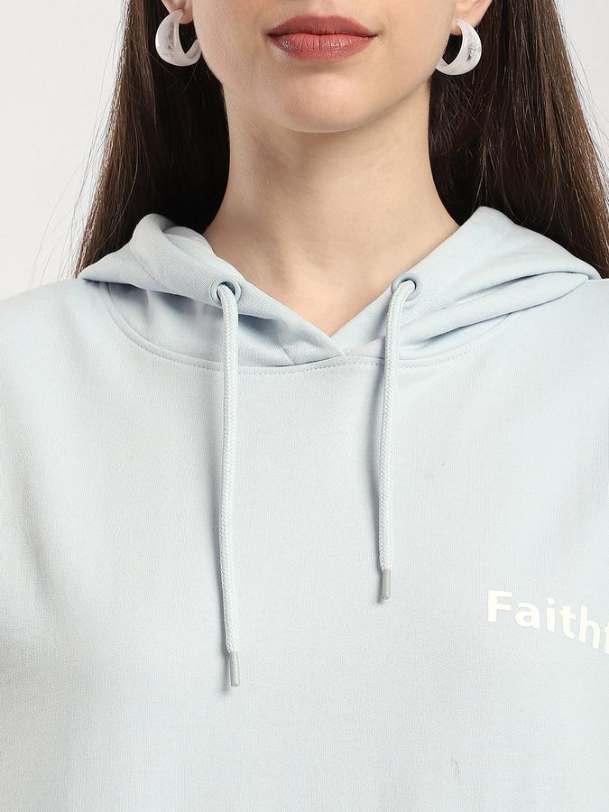 Women Cotton Relaxed Fit Hooded Graphic Sweatshirt