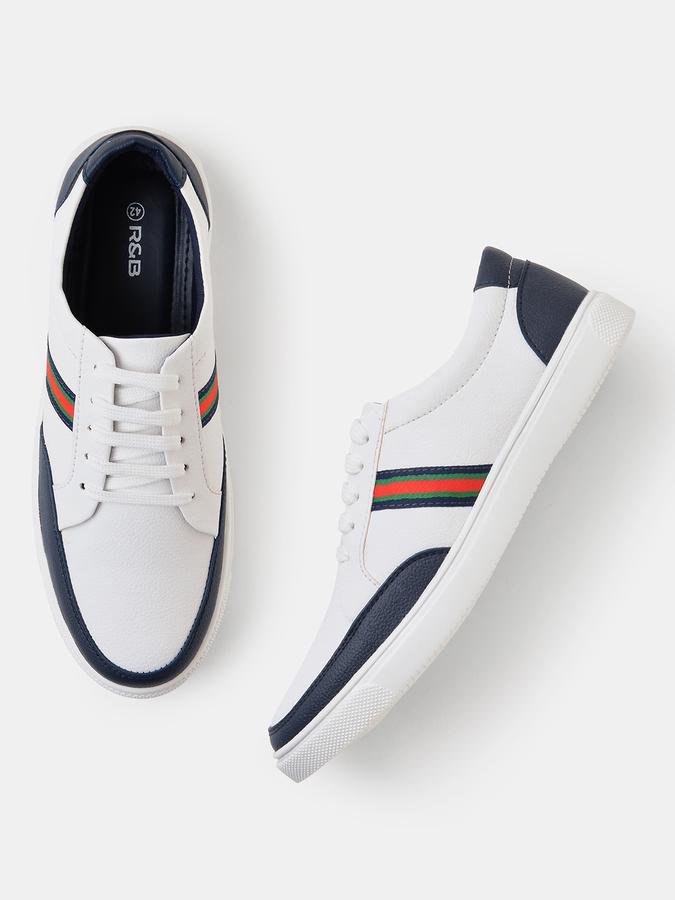 R&B Men White Casual Shoes