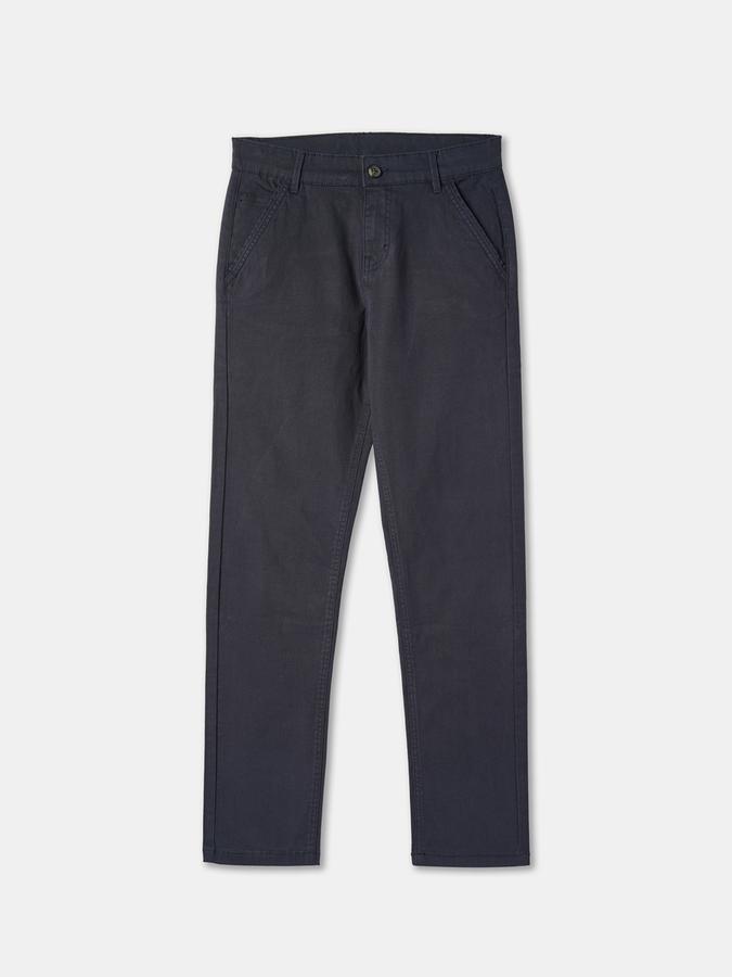 Boys Straight Fit Solid Flat Front Trouser