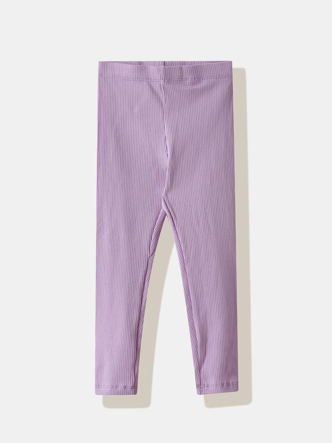 Girls Cotton Blend Skinny Fit Elastic Waist Printed Leggings