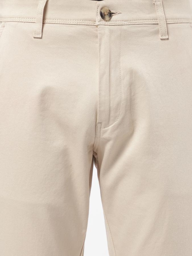 R&B Men Beige Casual Trousers image number 3