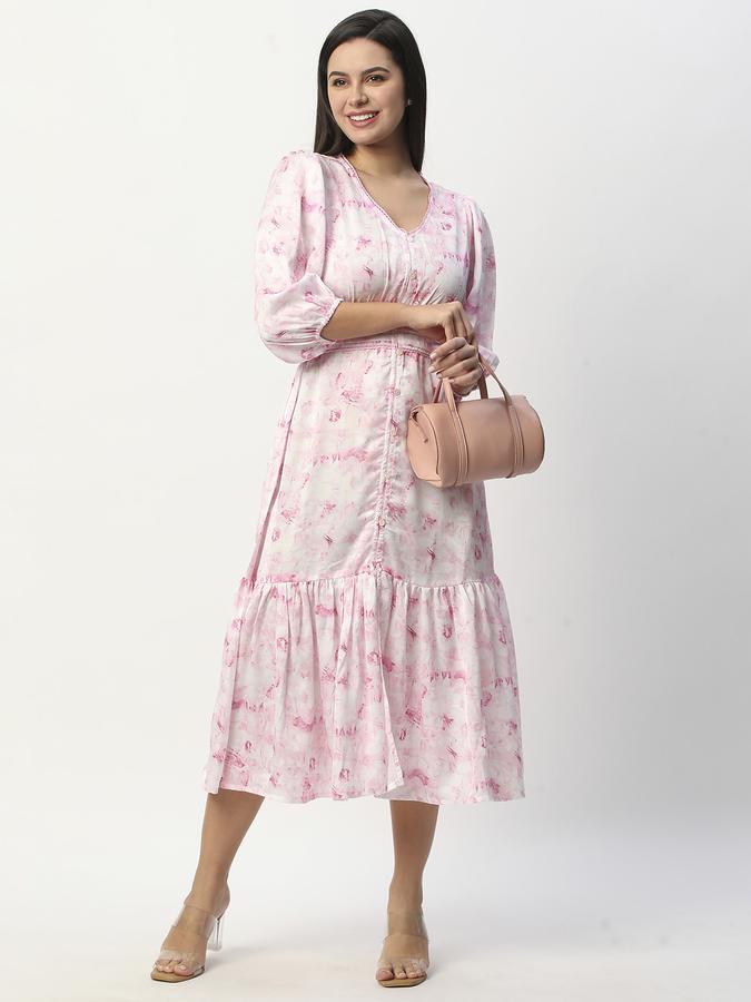 Women Rayon Printed Fit And Flare Ethnic Dress