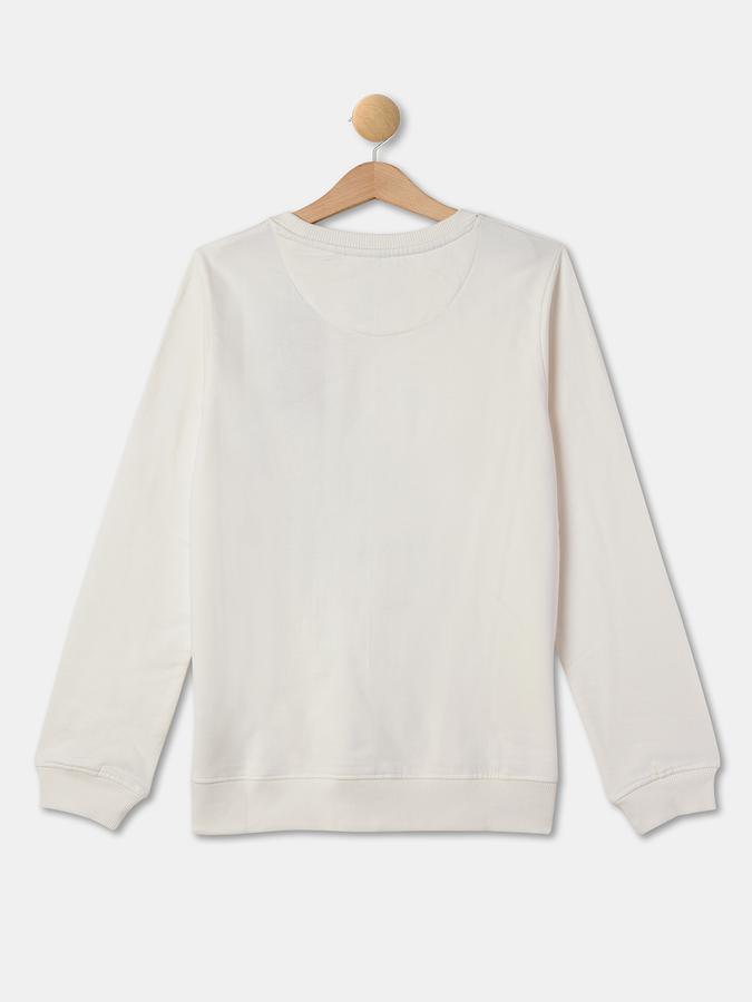 Girls Cotton Regular Fit Long Sleeve Crew Neck Graphic Sweatshirt