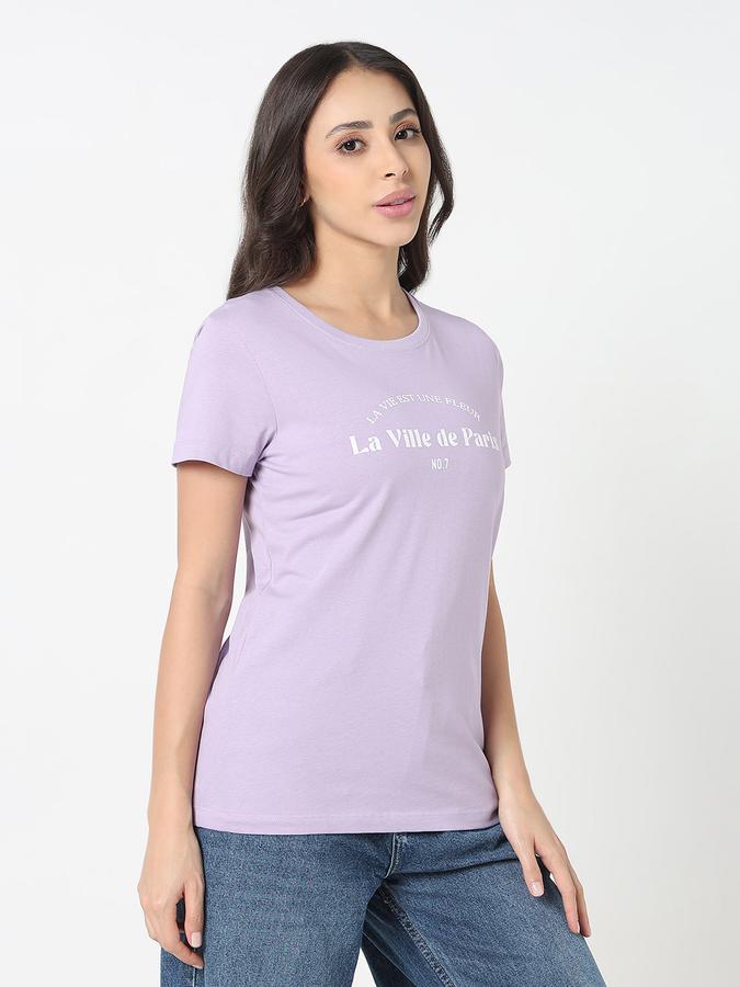 Women Cotton Relaxed Fit Round Neck Graphic T-shirt