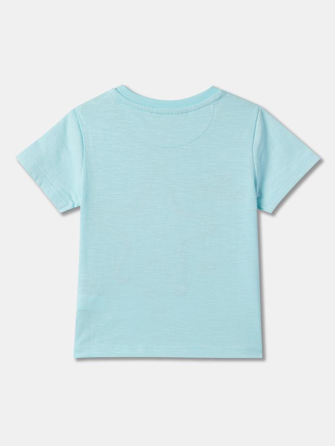 Embroidered Crew-Neck T-Shirt with Button Closure image number 1