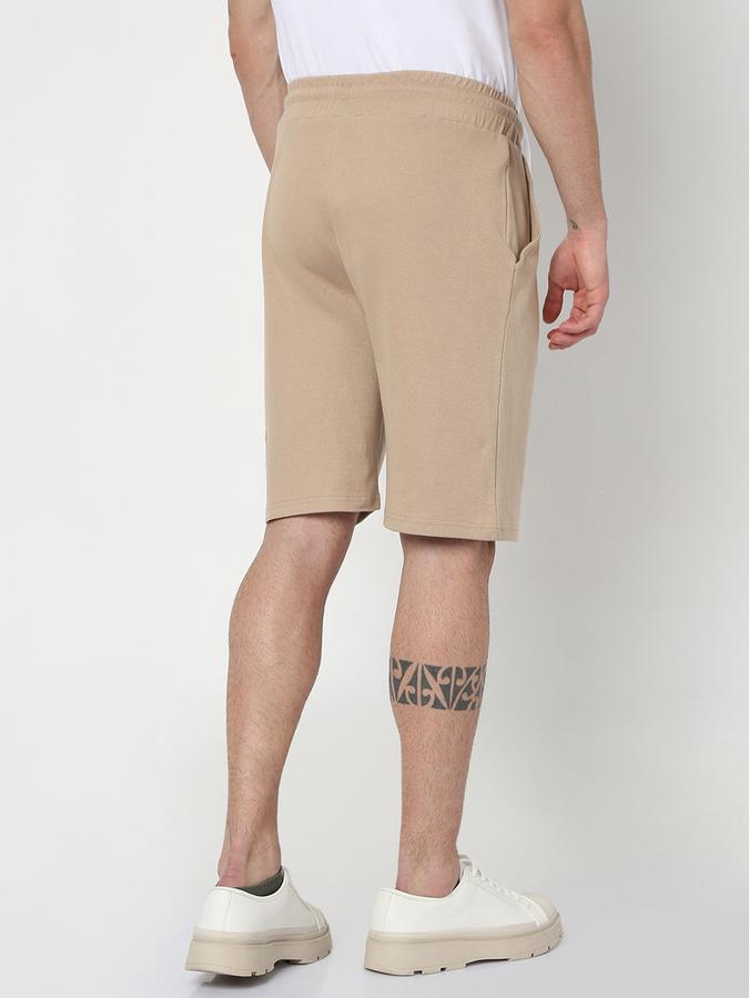 Men Regular Fit Knit Shorts with Insert Pockets image number 3