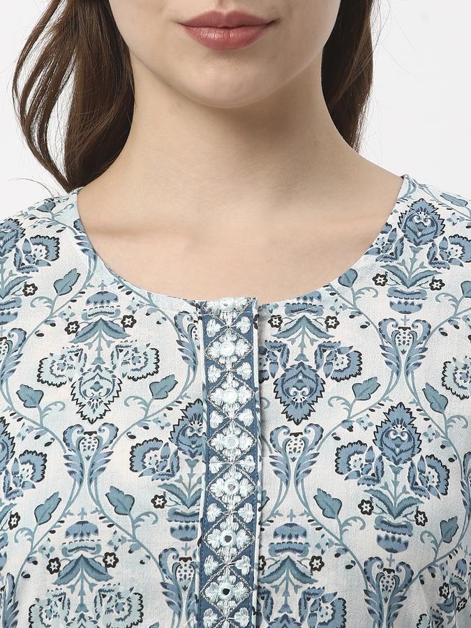 Women Printed Round Neck Kurtas image number 3
