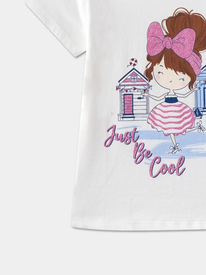 Girls Graphic Print Pure Cotton Regular T Shirt image number 3