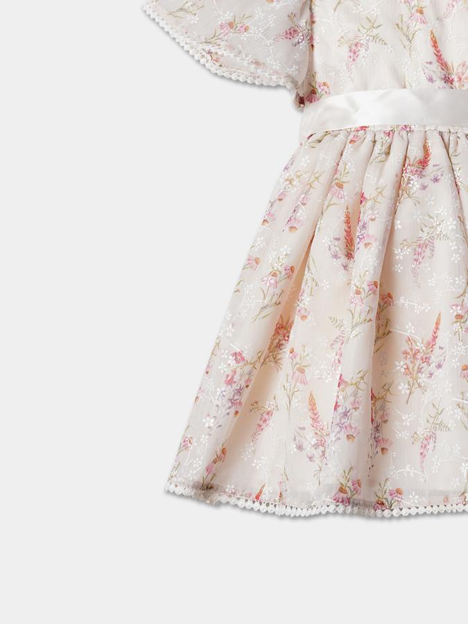 Girls Floral Print Fit & Flare Dress image number 3