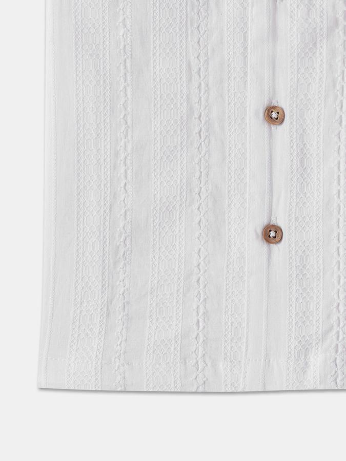 Boys Regular Fit Short Sleeve Camp Collar Shirt