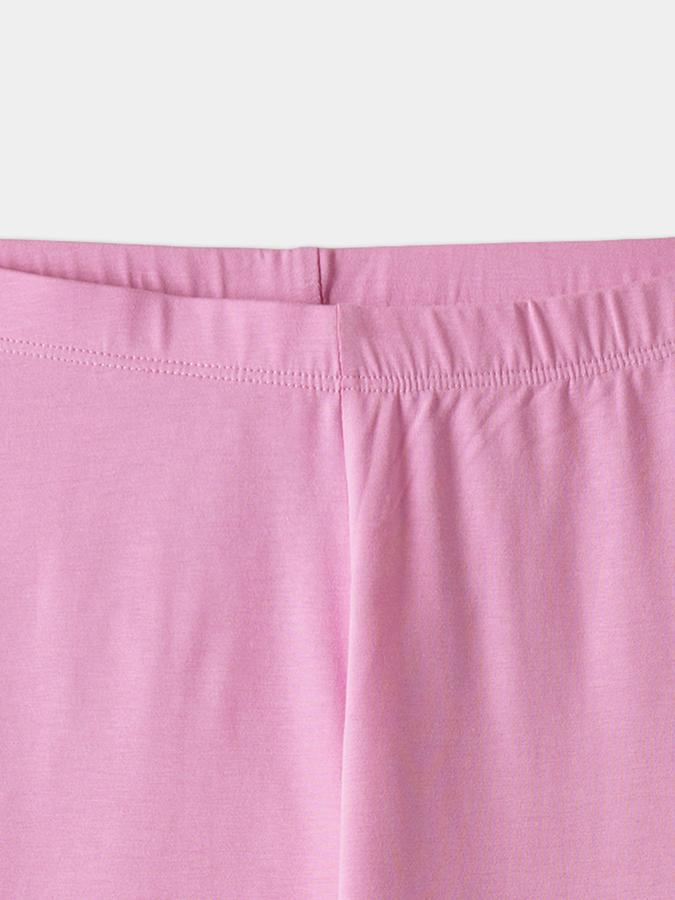 Girls Cotton Blend Skinny Fit Elastic Waist Solid Leggings