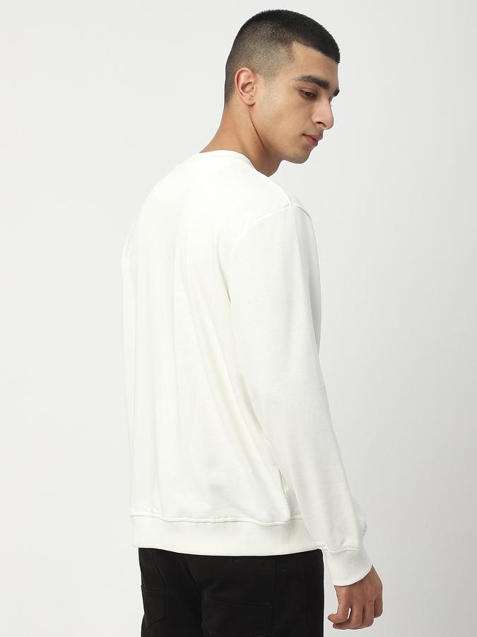 Men Cotton Blend Regular Fit Crew Neck Graphic Sweatshirt