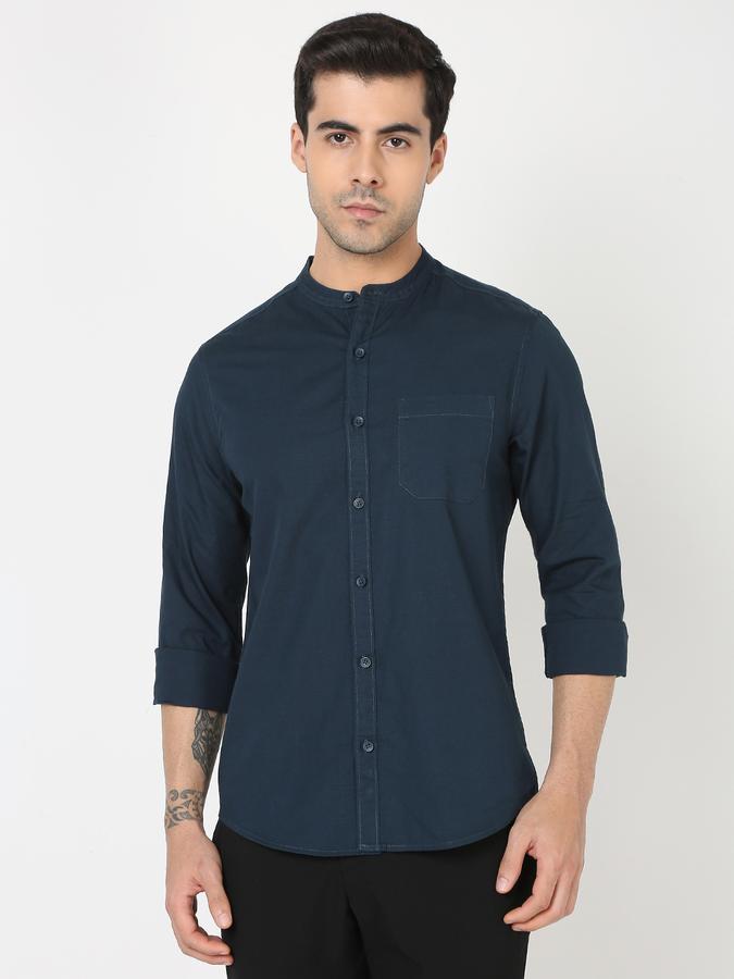 Men Regular Fit Shirt Mandarin Collar image number 0