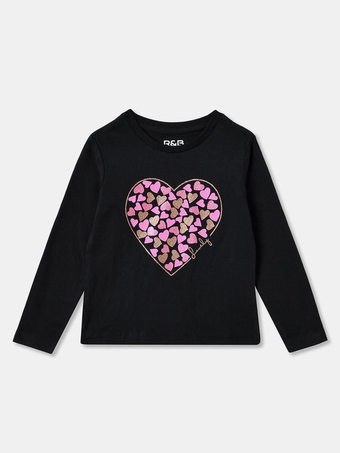 Girls Graphic Print Pure Cotton Regular T Shirt
