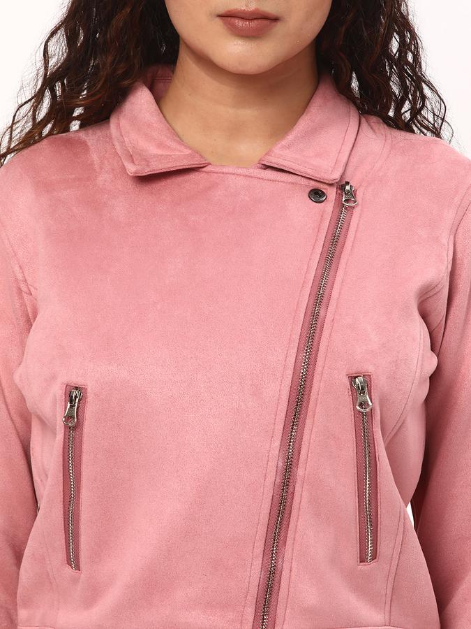 Women Regular Fit Biker Jacket image number 3