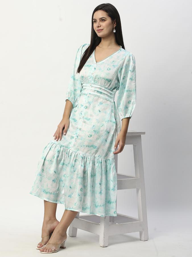 Women Rayon Printed Fit And Flare Ethnic Dress