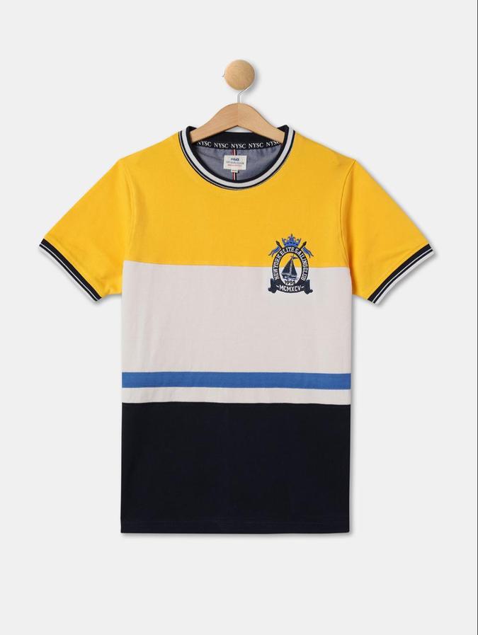 R&B Multi Cotton Round Neck Colourblocked Boy T-Shirt