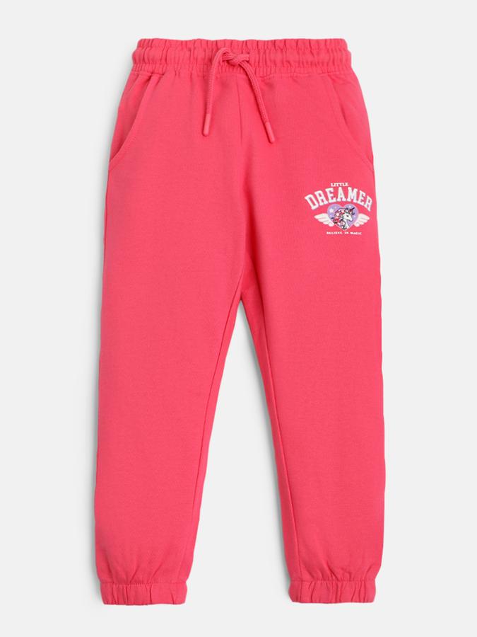 Girls Graphic Print Slim Fit Track Pants