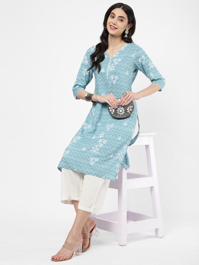 R&B Women Blue Kurtas image number 1