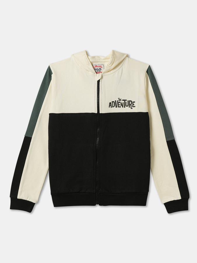 R&B Boys' White Printed Jacket