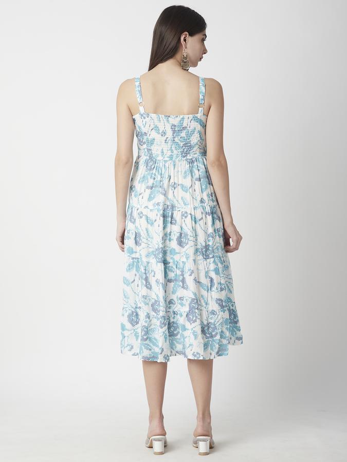 Women Cotton Floral Printed Tiered Ethnic Dress