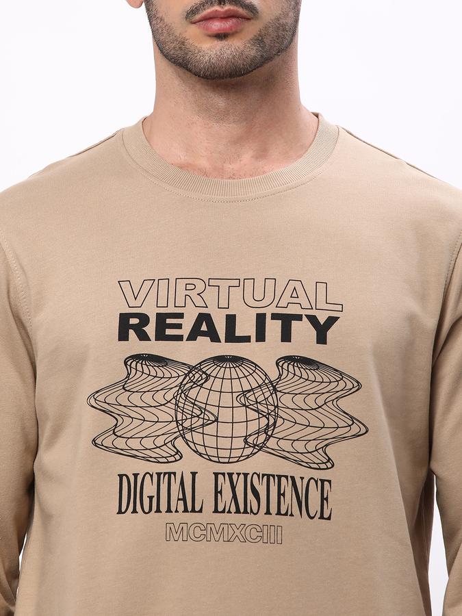 Men Regular Fit Typographic Print Round-Neck Sweatshirt image number 3
