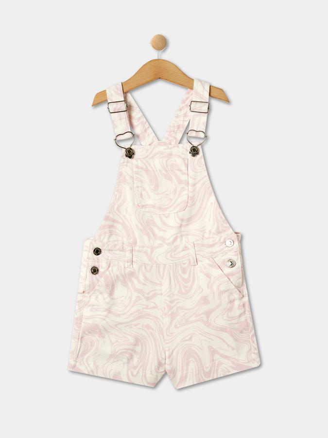 R&B Girl's Short Woven Dungaree image number 3