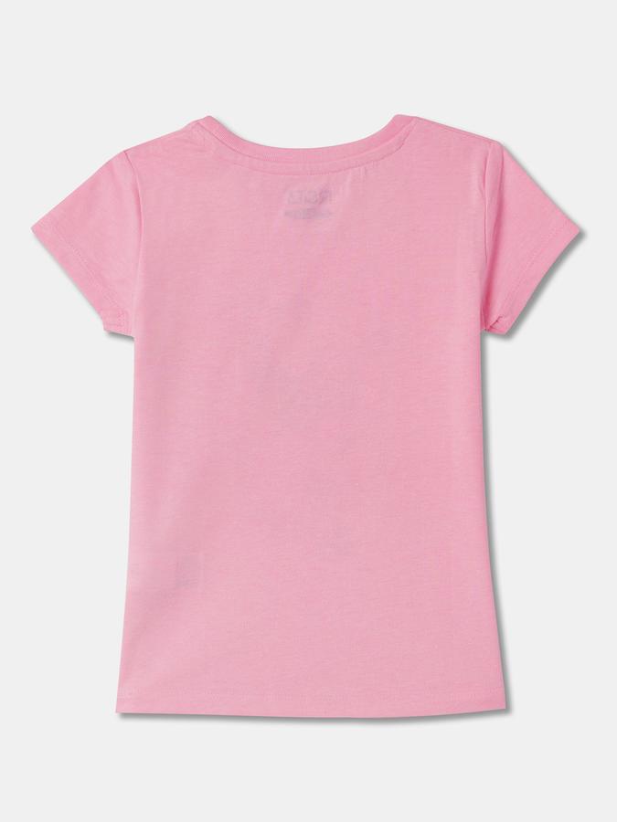 Girls Graphic Print Regular-Fit Round-Neck T-Shirt image number 1