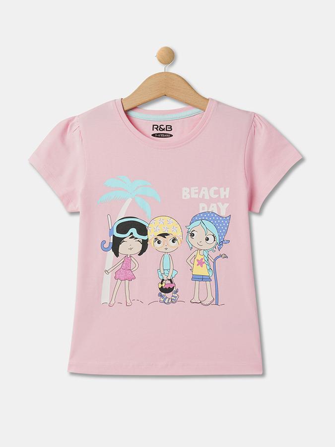 Girls Graphic Print Regular Print Round-Neck T-Shirt image number 0