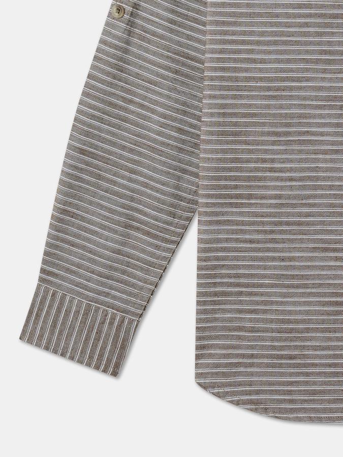 Boys Regular Fit Full Sleeve Mandarin Collar Shirt