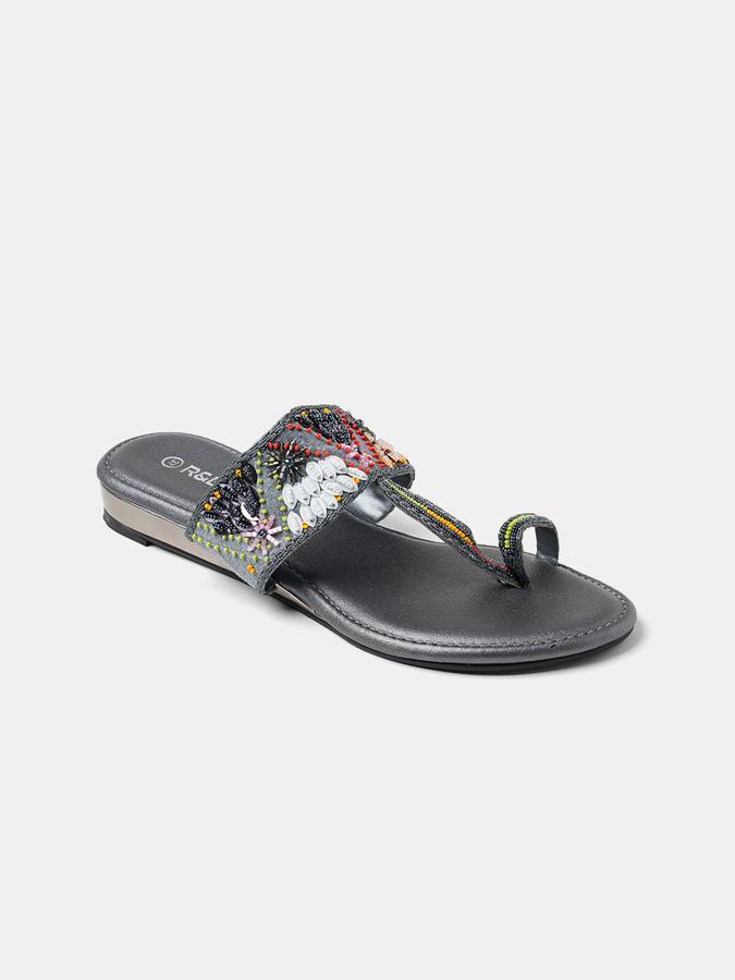 R&B Women Grey Flat Sandals image number 2